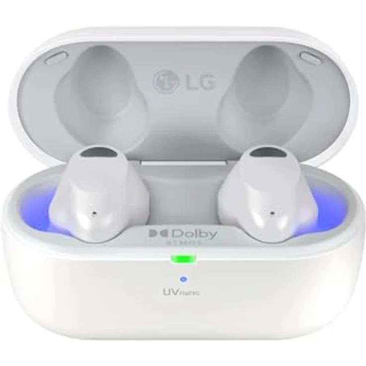 LG Tone Free T90S In-Ear Bluetooth Kopfhörer mit Dolby Atmos-Sound, Meridian-Technologie, ANC (Active Noise Cancellation) & UVnano+, Weiß – Bild 5