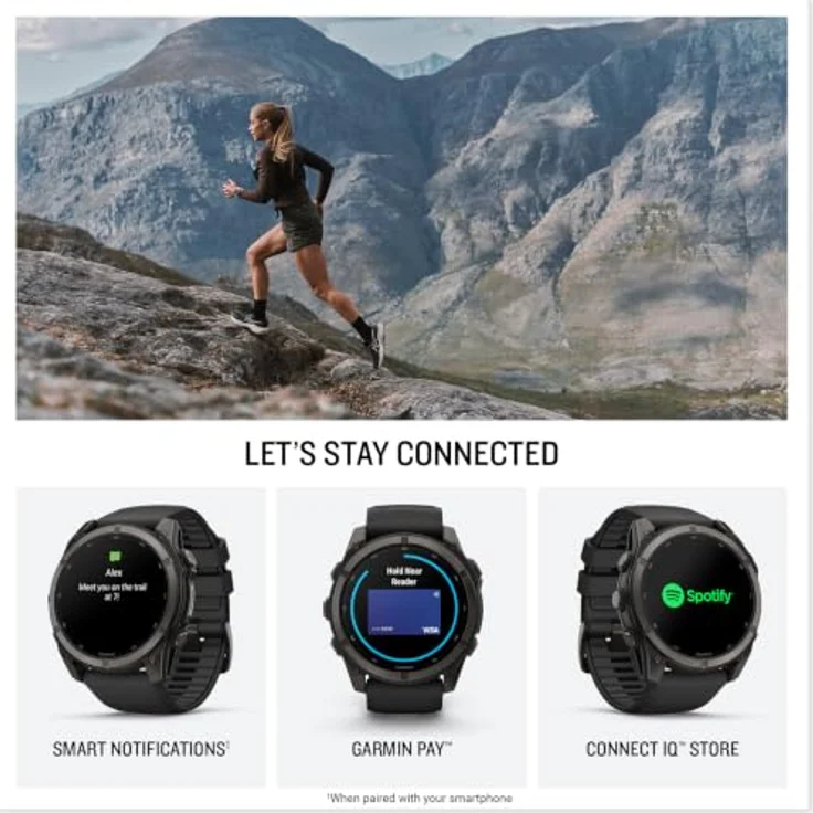 GARMIN fēnix 9, 51 mm Multisport GPS-Smartwatch mit AMOLED Touchdisplay, Titan-Lünette, Saphirglas, Kieselgrau – Bild 4