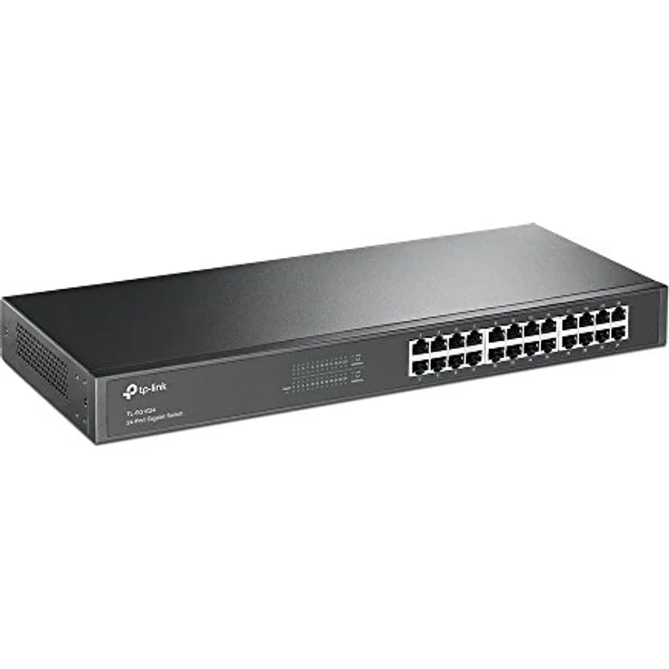 TP-Link TL-SG1024 24 Port Gigabit Netzwerk Switch ( 19 Zoll Rack-Montage, 24*RJ-45 LAN Ports, Metallgehäuse, , unmanaged, Plug-und-Play, Lifetime-Garantie)schwarz – Bild 1