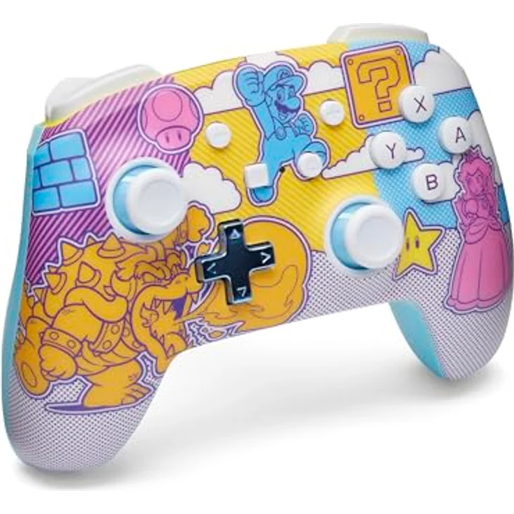 PowerA Verbesserter Kabelloser Controller für Nintendo Switch - Mushroom Kingdom Pop Art, Bluetooth-Controller mit 30 Stunden Akkulaufzeit, Nintendo Switch Lite, Offiziell Lizenziert – Bild 3