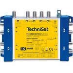 TechniSat TECHNISWITCH 5/8 G2 – Multischalter (Verteiler für Satellitensignale, für bis zu 8 Teilnehmer, 100m Entfernung überbrückbar, incl. Netzeil - mit und ohne Netzteil nutzbar) blau/gelb