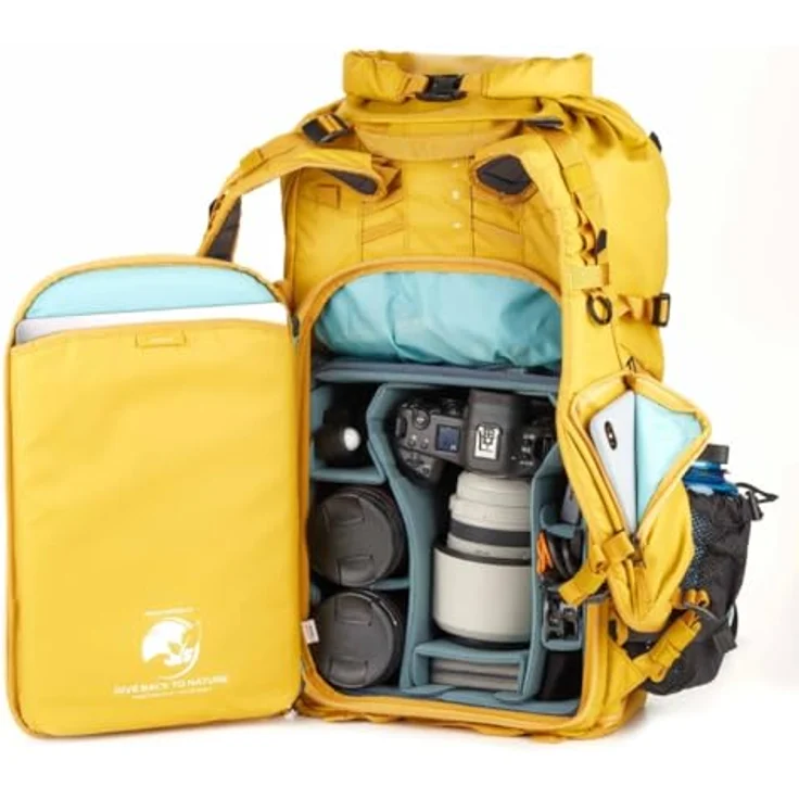 Shimoda Action X40 v2 Backpack, Fotorucksack mit 7 l Volumen, Gelb, modulares Kamerainsertsystem, erweiterbarer Rolltop-Zugang, für Laptops bis 16 Zoll – Bild 4