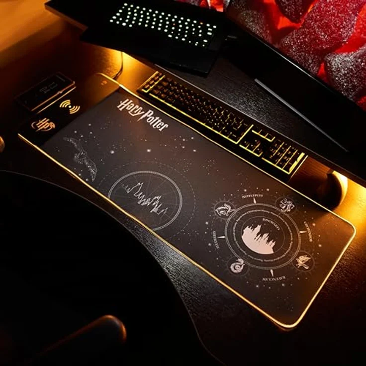 Numskull Harry Potter XL RGB Gaming-Mauspad mit 15W kabellosem Ladegerät | Anpassbare LED, rutschfest, wasserabweisend, magische Themenkunst – Bild 2