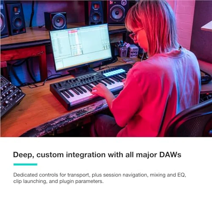 Novation Launchkey 49 MK4, MIDI Controller mit halbgewichteter Tastatur, 16 Aftertouch-Pads und anpassbarem Arpeggiator, Mehrfarbig – Bild 4
