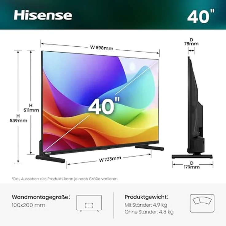 Hisense 40A5DS, 40 Zoll FHD QLED Smart TV mit Dolby Atmos, HDR10, Game Mode und Noise Reduction – Bild 2