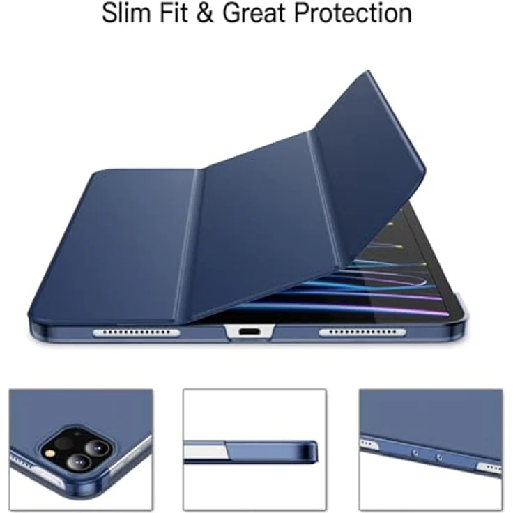 JETech Hülle für iPad Pro 11 Zoll 2022/2021/2020/2018, Unterstützung Pencil-Aufladung, intelligente Schlaf-/Wachfunktion, Tief Navy – Bild 3