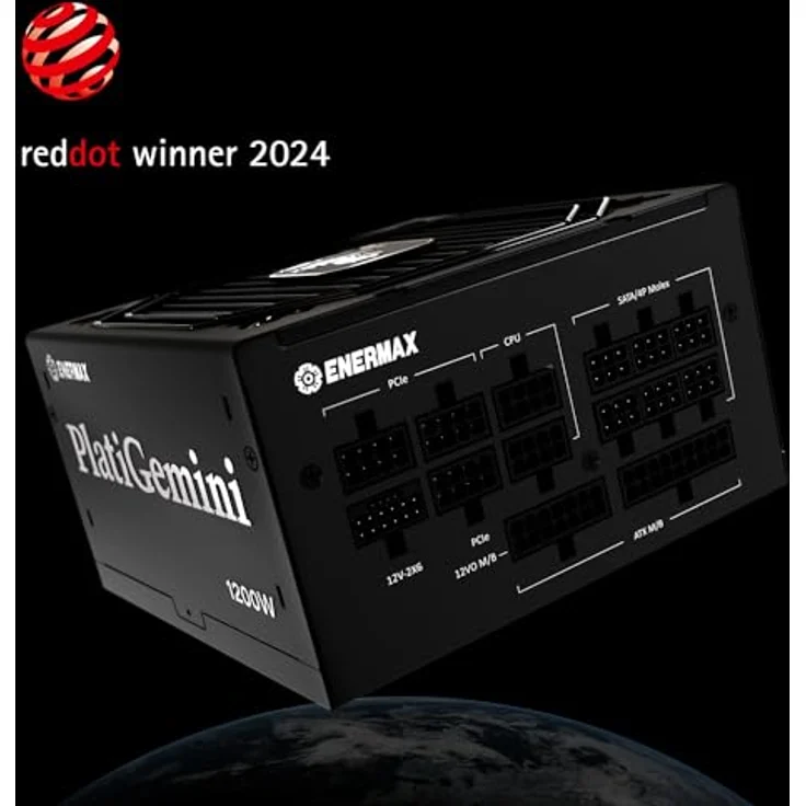 ENERMAX PlatiGemini ATX 3.1 & ATX12VO Hybrid-Netzteil 1200W 80PLUS Platinum (Vollmodulares, 12V-2x6, 60% Semi-Fanless) inkl. WireView GPU; EGN1200P – Bild 2