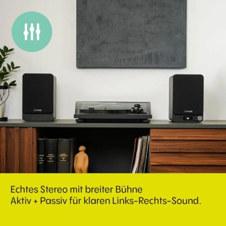 Pure Classic Active TV HiFi Radio Soundsystem, echtes Stereo mit HDMI ARC, Bluetooth 5.3, DAB+ & FM Radio, USB-C Soundkarte, OLED Display, Fernbedienung, Schwarz – Bild 2