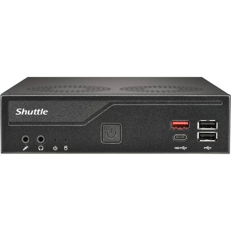 Shuttle XPC slim DH810, Barebone Mini-PC mit Intel Core Ultra 200, 1.3 L, 3 Displayausgänge, Dual LAN, VESA-Halterung, ohne Betriebssystem