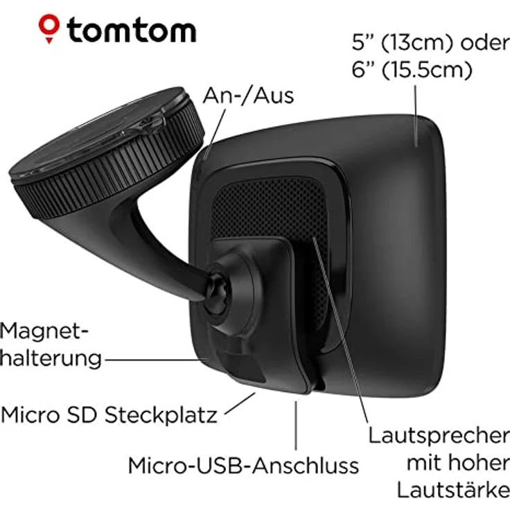 TomTom GO Essential, 5 Zoll Navigationsgerät mit WLAN-Updates, Bluetooth und lebenslangen Karten-Updates für Europa, schwarz – Bild 7