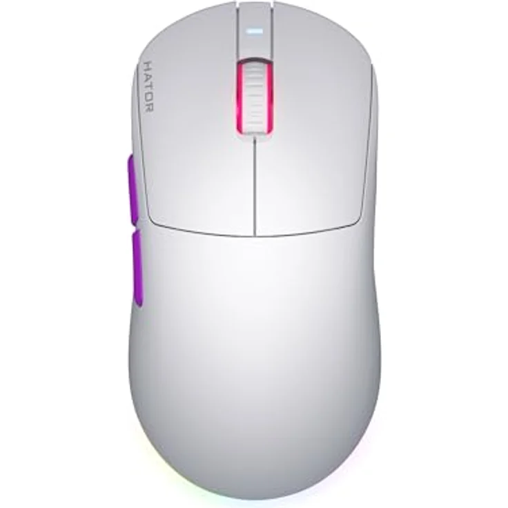Hator Quasar 3 Ultra 8K Wireless (Kabelgebunden, Kabellos), Maus, Weiss – Bild 1