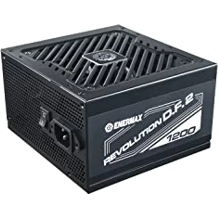 Enermax Revolution D.F. 2 ATX Compact Gaming&Streaming PC Netzteil 1200W 80Plus Gold (Semi-Modular, Flachbandkabel, Semi-Fanless), ERS1200EWT, schwarz – Bild 2