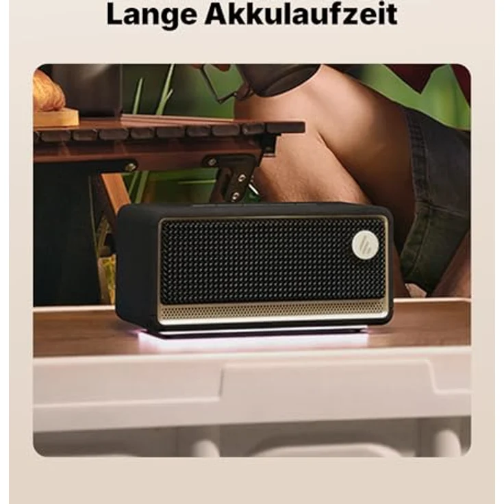 Edifier ES60, Premium Bluetooth Lautsprecher mit 34W, Bluetooth 5.4, IP66 wasserfest, bis zu 9h Akku, USB-C, Stereo Pairing, Ambientebeleuchtung, ConneX App – Bild 4