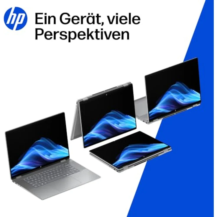 HP OmniBook X Flip 2-in-1 Laptop, 14" 2K Touchscreen, AMD Ryzen AI 7, 16GB RAM, 512GB SSD, Win11, QWERTZ - Silber – Bild 5