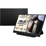 ASUS ZenScreen MB166C | 15,6 Zoll tragbarer USB Monitor | Full HD 1920x1080, Hybrid Typ-C, Autorotation, leichtes Design, Smartcase, Stativ Sockel | IPS Panel, 16:9, entspiegelt, Schwarz