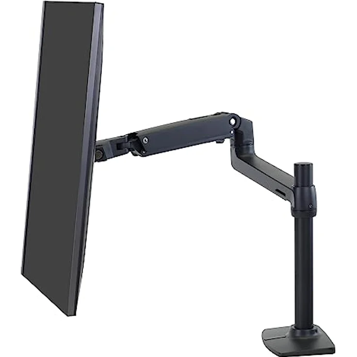 Ergotron LX Monitor Arm mit hoher Säule, Tischhalterung für Monitore bis 86,4 cm (34"), max. Traglast 11,3 kg, schwarz – Bild 1