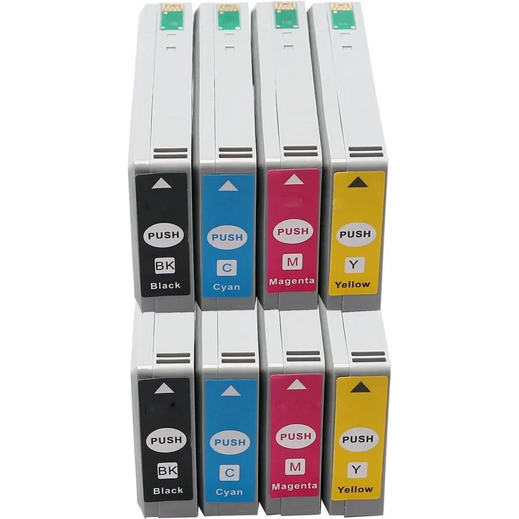 ABC Tintenpatrone (Kompatibles Set 8x Druckerpatrone für Epson T7021-7024 WP4000, WP4500 WP4515DN WP4520 WP4525DNF WP4535DWF WP4545DTWF WP4590 WP4595DNF) - Alternativ Patrone in Schwarz, Cyan, Magenta, Gelb, hohe Kapazität