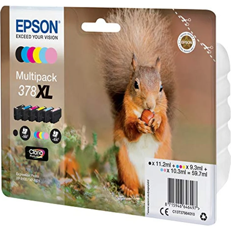 Epson Original 378XL Tinte Eichhörnchen XP-8500 XP-8600 XP-8605 (Multipack, 6-farbig) – Bild 3