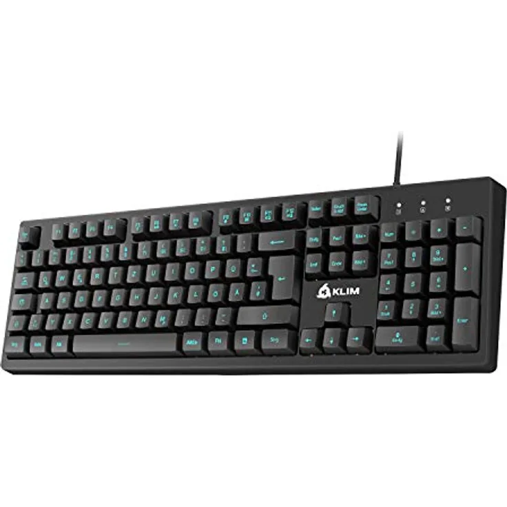 KLIM Bolt - Gaming Tastatur + Schneller und präziser Anschlag + Hinterleuchtete RGB Tastatur mit Multimedia-Steuerung + 7 Farben und 3 Effekte + Kompatibel mit PC PS4 Xbox One + Schwarz + NEU 2022