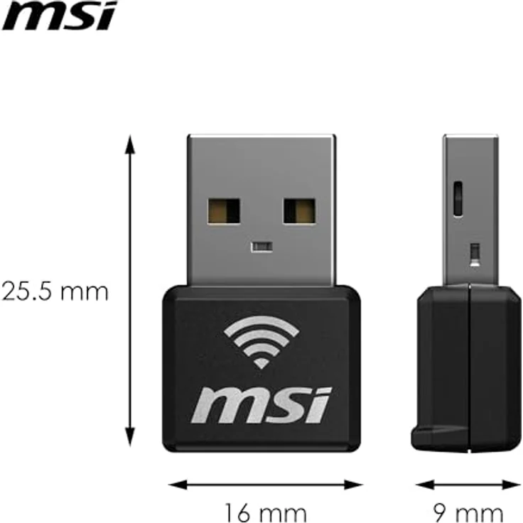 MSI AX1800 Nano WiFi USB-Adapter - Dual-Band 2.4G/5G WLAN Empfänger-Adapter für PC/Laptop, Reisegröße, unterstützt Windows 11,10 – Bild 3