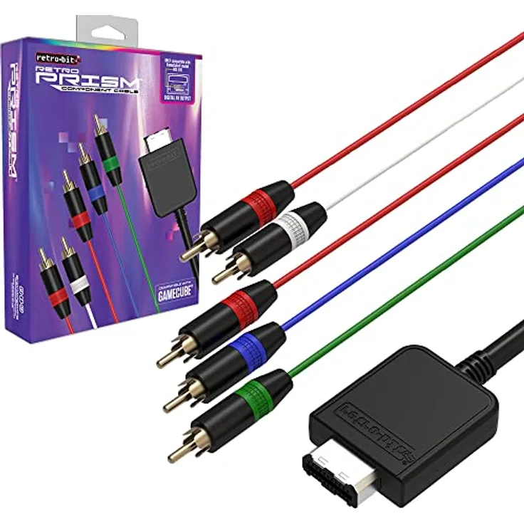 Retro-Bit Prism Component Cable für GameCube, 1.8m mit Unterstützung für 576p, kompatibel mit DOL-001 Modell