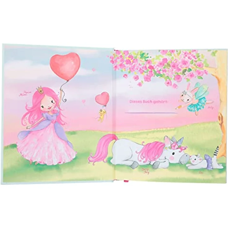 Depesche 12075 Princess Mimi - Kindergarten-Freundebuch im Prinzessinnen-Look, mit 96 verzierten Seiten, Rosa und Lila, wattiertes Cover, 21,5 x 18 x 1,5 cm – Bild 3