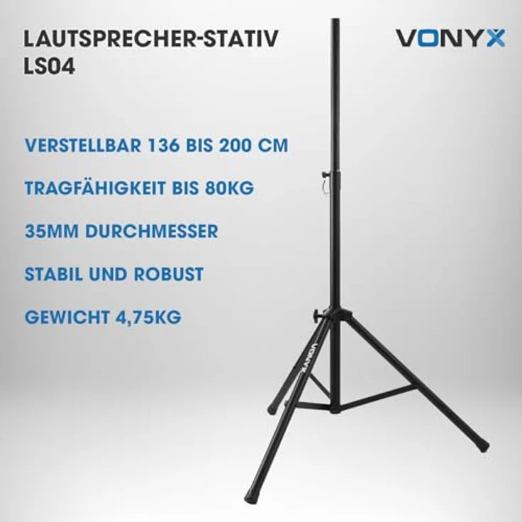 Vonyx LS04 Lautsprecherständer Pro schwarz 80kg – Bild 3