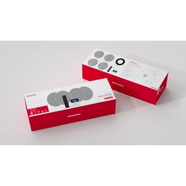 FONESTAR Mikro-Musikanlage KS-WALL-4, All-in-One-Sound-Kit mit 4 Deckenlautsprechern, Bluetooth, USB, FM-Tuner, Farbe Weiß – Bild 7