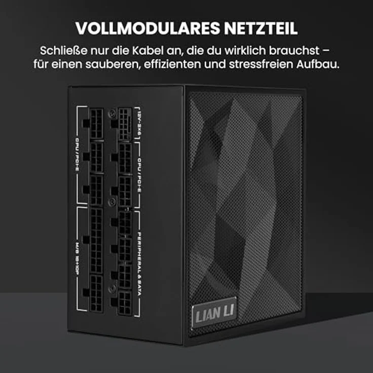 Lian Li SX Series 80 PLUS Platinum Netzteil, vollmodular, PCIe 5.1, ATX 3.1 - 1.000 Watt, schwarz – Bild 2