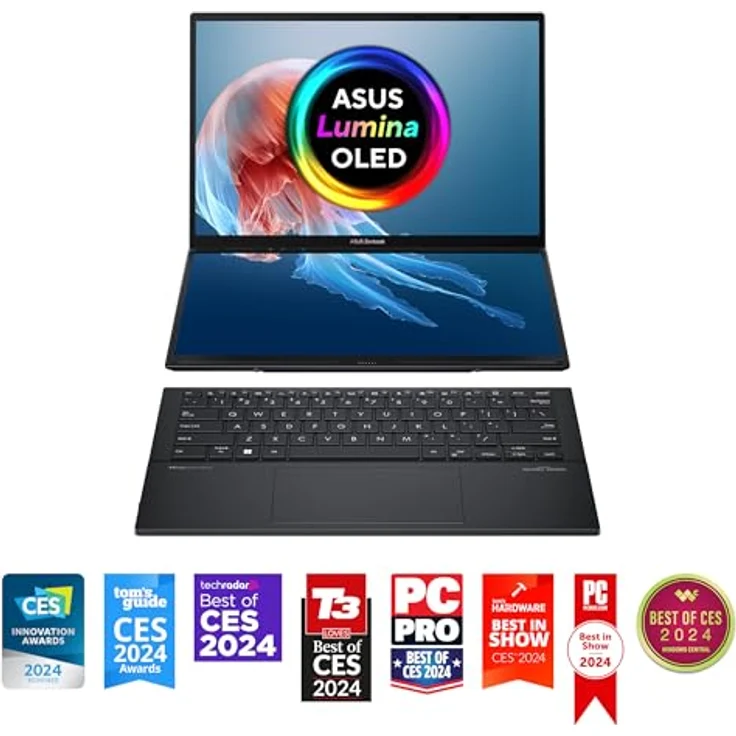 ASUS Zenbook Duo OLED Laptop | 14" WQXGA+ 120Hz/0,2ms OLED Display | Intel Core Ultra 9 | 32 GB RAM | 1 TB SSD | Intel Arc | Windows 11 | QWERTZ Tastatur | Inkwell Gray – Bild 4