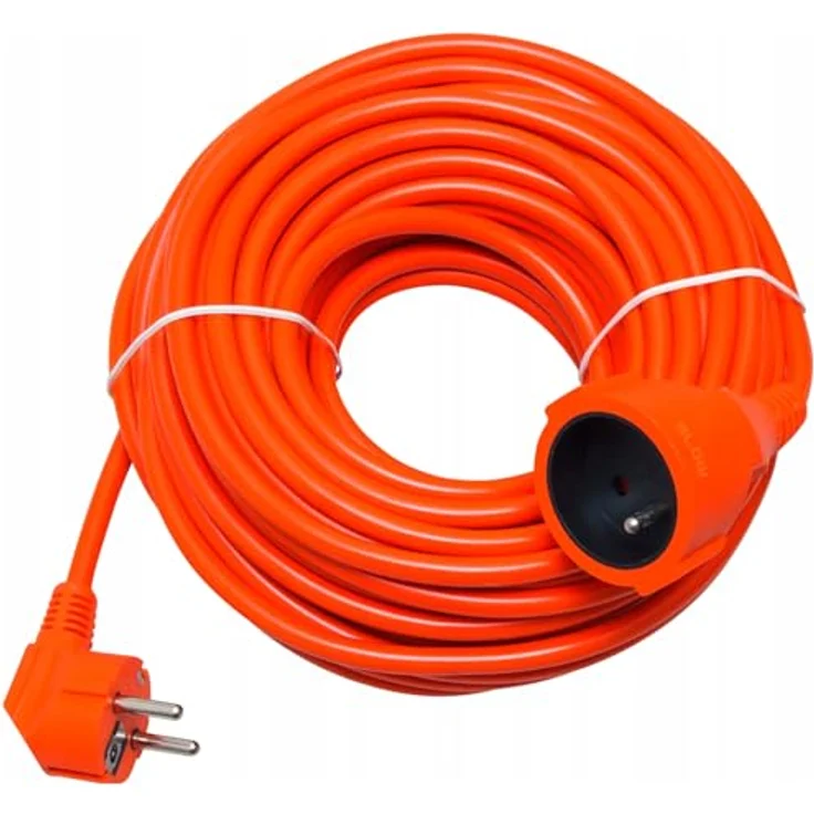 Blow PR-160, Elektrische Verlängerung 50 m, Erdung, abgewinkelte Steckdose, orange für Außenbereich – Bild 1
