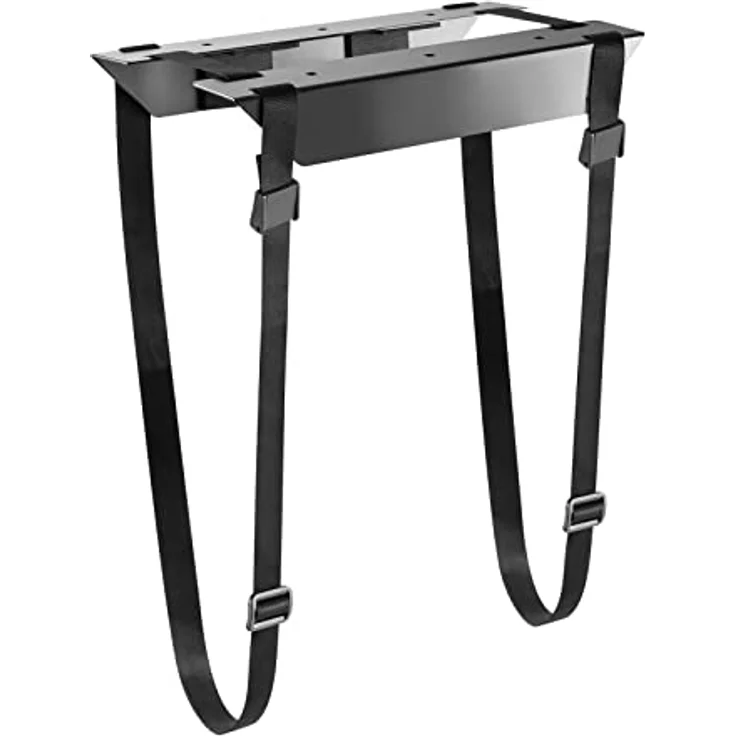 CAVO Desktop PC-Halterung CH-B-S, schwarze Stahlhalterung mit reißfesten Gurten für alle PC-Größen bis 10 kg – Bild 1