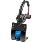Poly Savi 8410 Office - On-Ear Headset - DECT/Bluetooth - kabellos - Schwarz - Zertifiziert für Microsoft Teams