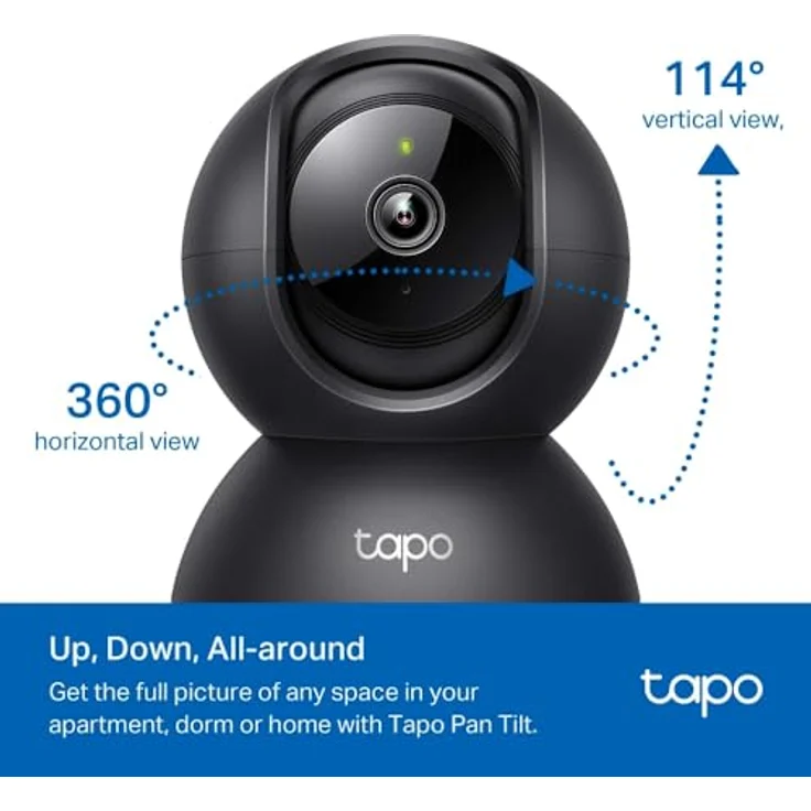 Tapo C201 360° WLAN-Überwachungskamera für Innenräume, 1080P, Nachtsicht, Bewegungserkennung, Zwei-Wege-Audio, kompatibel mit Alexa & Google Assistant, für Babys/Haustiere – Bild 3