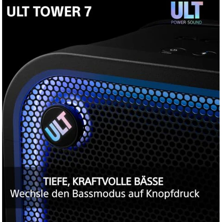SONY ULT Tower 7, Kabelloser Bluetooth Party Lautsprecher mit 420 Watt Leistung, Schwarz, Musikgesteuerte Beleuchtung und 30 Stunden Akkulaufzeit – Bild 5
