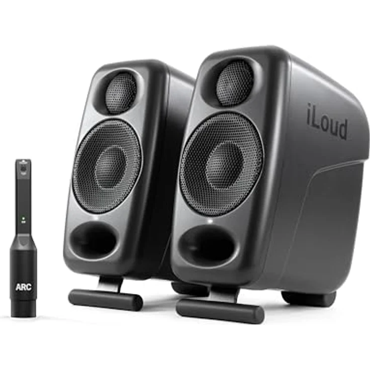 IK Multimedia iLoud Micro Monitor Pro, Kompakte 2-Wege Studio-Monitore mit ARC-Kalibrierungs-Mikrofon, schwarz – Bild 1