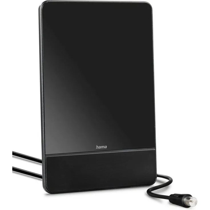 Hama Aktive Zimmerantenne schwarz für DAB+, DAB, DVB-T2, UKW Innenantenne (DAB, DAB+, DVB-T2, UKW, für Innenbereich), LED, störungsfreier Empfang, automatischer Verstärker, TV, Radio