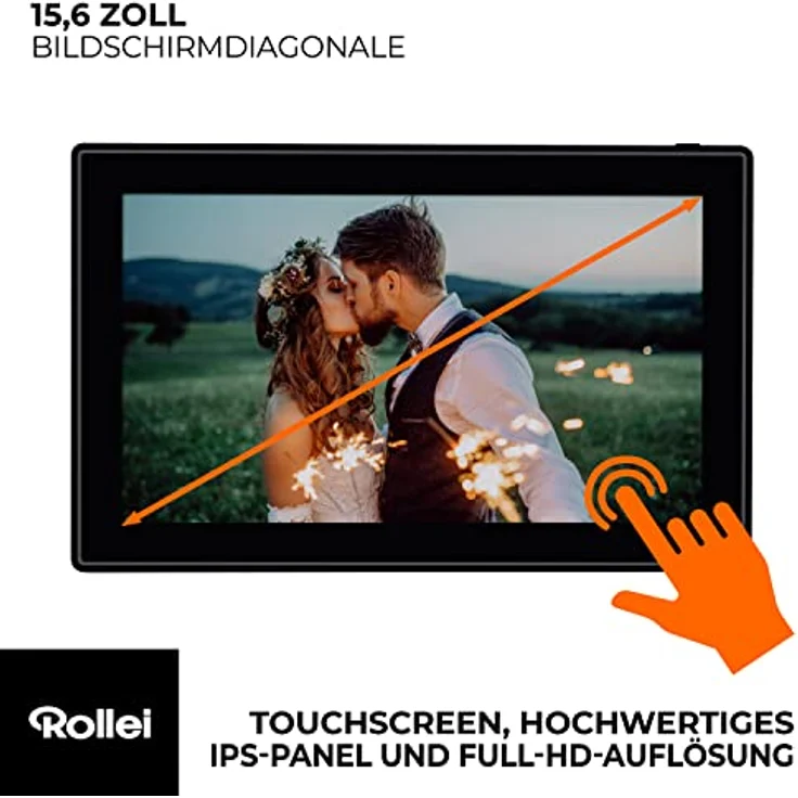 Rollei Smart Frame WiFi 150 in schwarz. 15.6 Zoll digitaler Bilderrahmen mit WiFi-Funktion zur Wiedergabe Ihrer Fotos und Videos mit Ton. – Bild 4