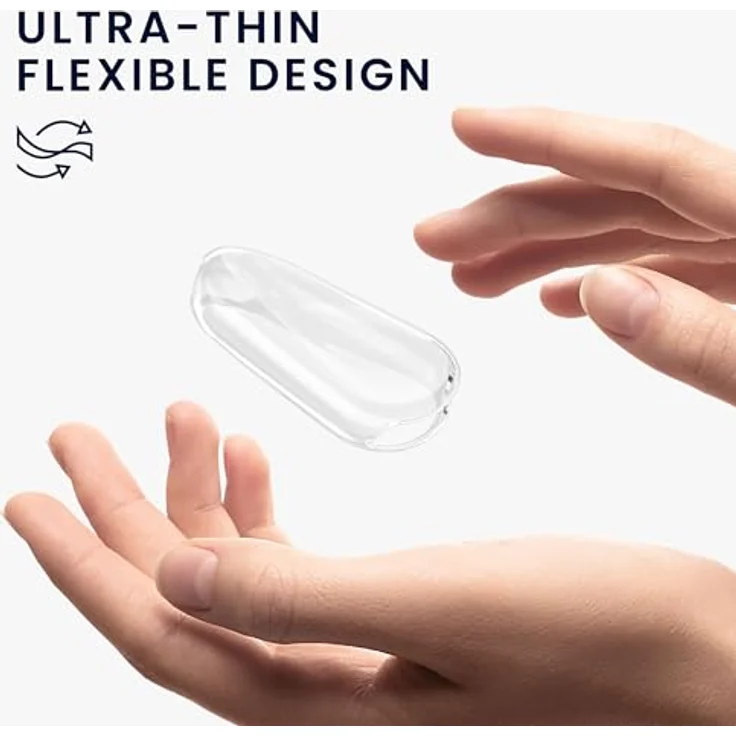 kwmobile 2X Schutzhülle für Xiaomi Mi Band 9 / Smart Band 9, Fullbody Cover Set aus transparentem Silikon, Schwarz – Bild 4