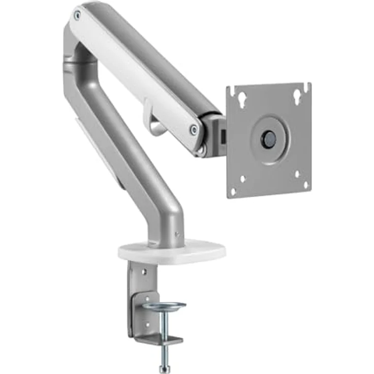 Ranqer Monitorhalterung Pro, 17-32 Zoll, VESA 75/100 mm, Höhenverstellbar, 360° Rotation, schwenk- und neigbar, bis 9 kg, mit Kabelmanagement, weiß – Bild 5
