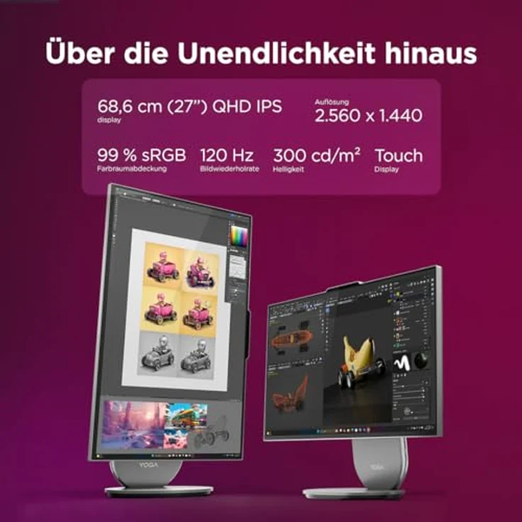 LENOVO Yoga AIO 27IPH11, All-in-One-PC mit Intel® Core™ Ultra 7, 27" QHD Touch-Display, 32 GB RAM, 1 TB Speicher, Windows 11 Pro – Bild 7