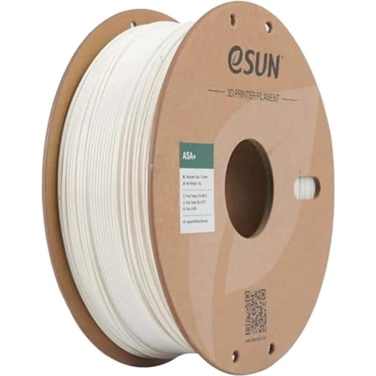 eSUN ASA+ Filament 1.75mm, Wetterbeständiges 3D Drucker Filament mit hoher Zwischenschichtfestigkeit, 1KG Spule, Warmes Weiß