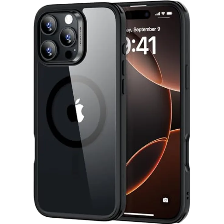 ESR iPhone 16 Pro Hülle, MagSafe-kompatibel, Militärnorm Schutz, kratzfest, klar Schwarz