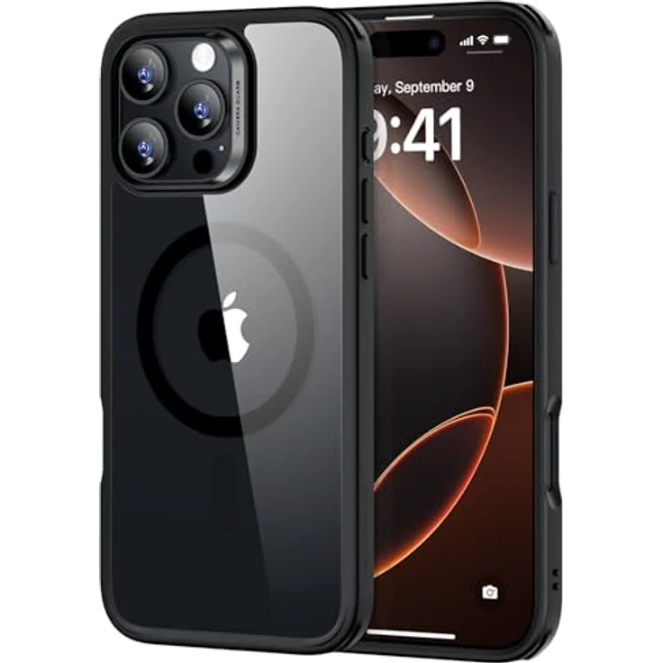 ESR iPhone 16 Pro Hülle, MagSafe-kompatibel, Militärnorm Schutz, kratzfest, klar Schwarz – Bild 1