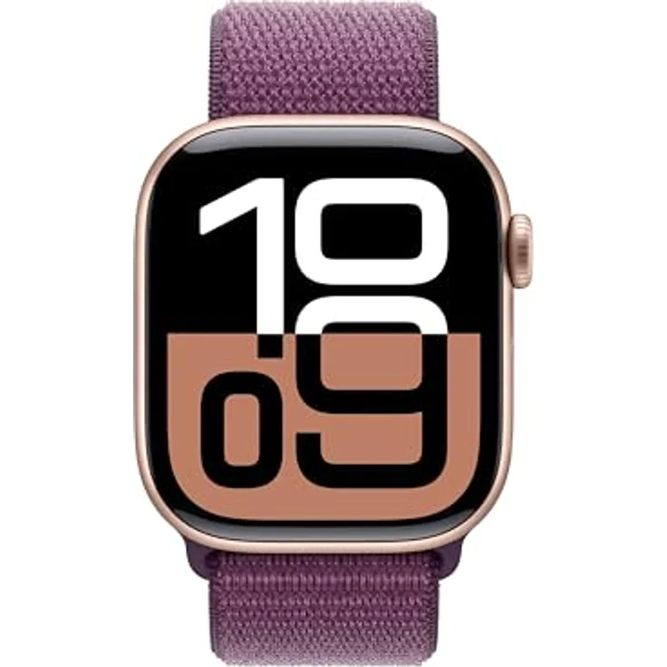 Apple Watch Series 10, 42 mm, GPS + Cellular, Aluminiumgehäuse Roségold, Sport Loop Pflaume, One size – Bild 2