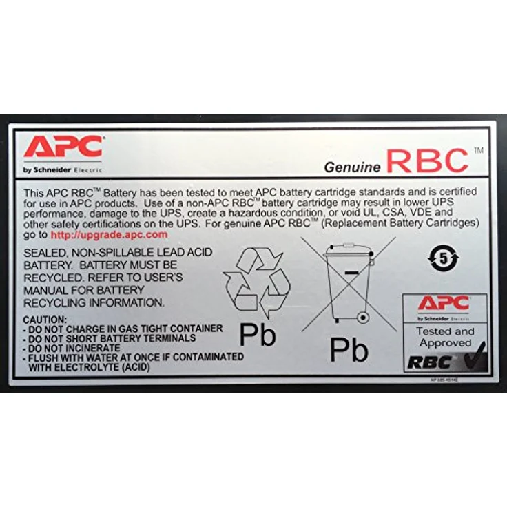 APC RBC33 Ersatzbatterie für USV (SC1000I), plombierte Bleisäure, 5,33 kg, 149 x 64 x 197 mm – Bild 2