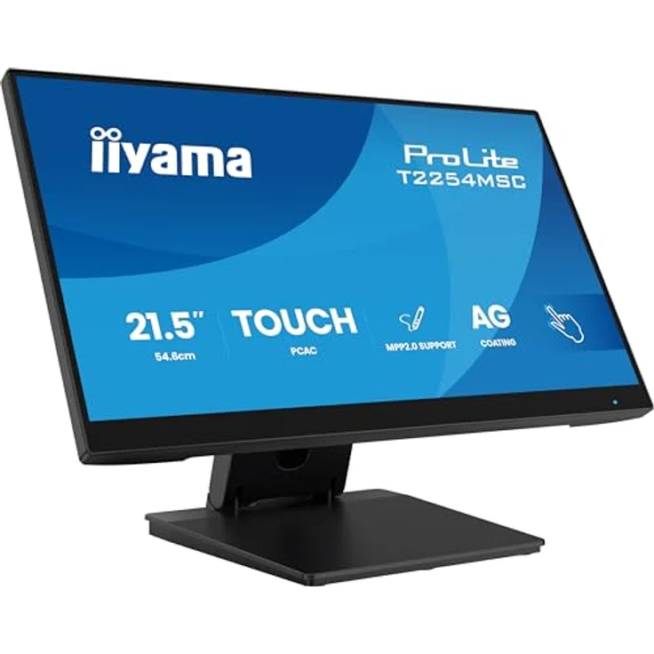iiyama Prolite T2254MSC-B2AG 21,5" Full-HD IPS LED-Monitor, 10-Punkt Multitouch, HDMI, DP, USB 3.2, Höhenverstellung, AntiGlare, schwarz – Bild 1