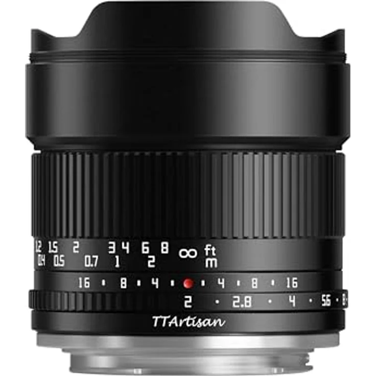 TTArtisan APS-C 10 mm F2 Ultra-Weitwinkelobjektiv mit Metallgehäuse, kompatibel mit M43-Halterung, Schwarz, max. Blende F2, 105-Grad-Blickwinkel, inkl. Filterhalter und Gummi-Objektivdeckel – Bild 1
