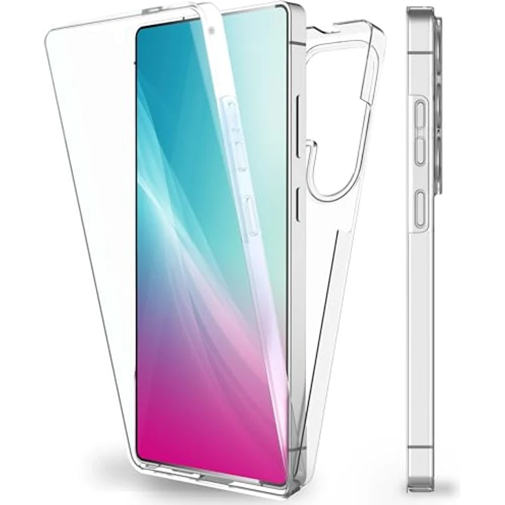 NALIA 360Guard für Samsung Galaxy S25 Ultra, Klare 360° Schutzhülle mit Displayschutz, Anti-Gelb Effekt, Full-Body Komplettschutz, kabellos Ladefähige Hülle. – Bild 1