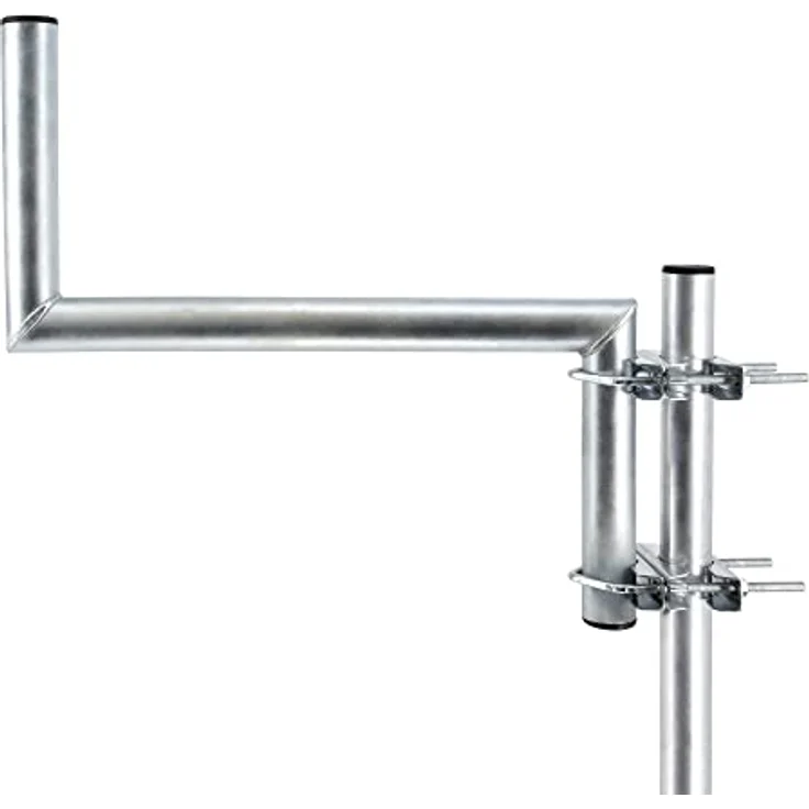 SkyRevolt Z-Ausleger 50 cm Rohr 48 mm mit Zahnschellen Geländer-Ausleger SAT-Antenne Mast-Ausleger Z-Halterung für Satelliten-Schüssel Stahl verzinkt – Bild 2